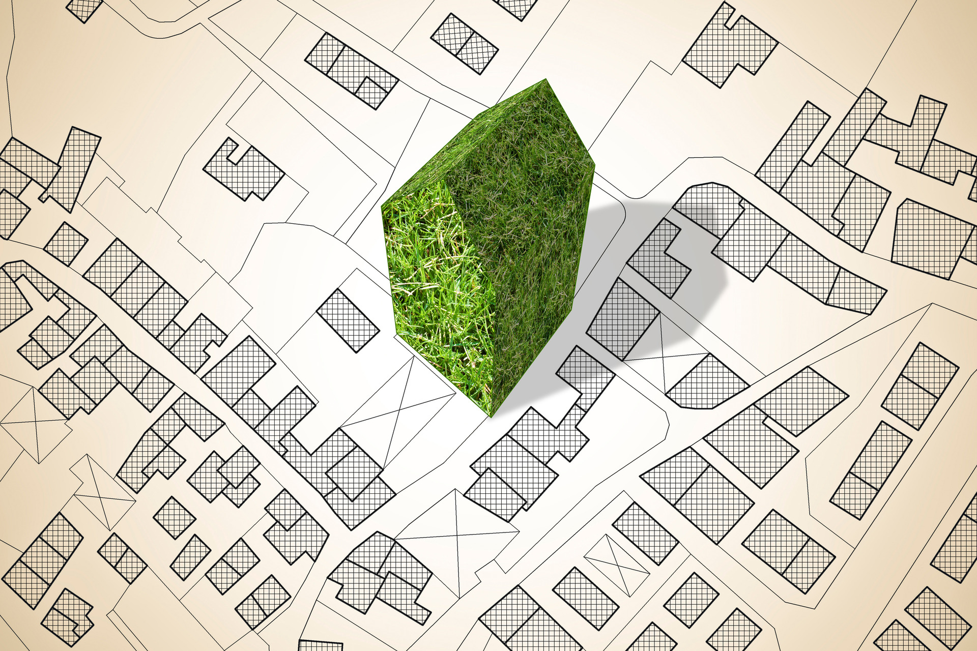 在发展计划建造计划显示的例证绿色房子